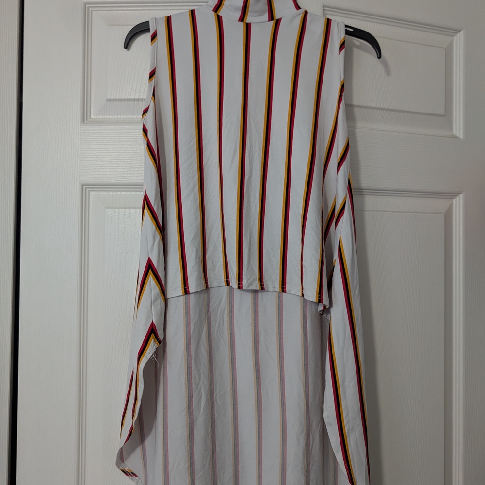 Y2K Babyphat Hi-Lo Striped Sleeveless Blouse, Size small